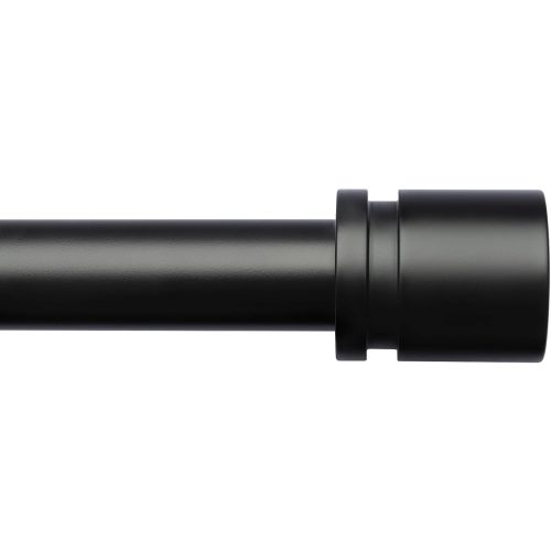 Byondeth Curtain Rods for Windows 16 to 144 Inches Adjustable Length 1 Inch Diameter Window Curtain Rod with Aluminium Finials, Black