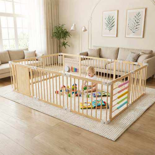 ShangQuan WuLiu Playpen for Babies And Toddlers, Adjustable, Foldable Wooden Baby Playpen Activity Center & Reviews | Wayfair