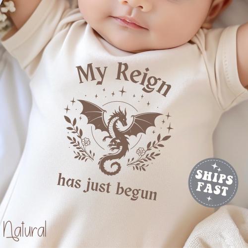 My Reign Has Just Begun ONESIE®: Fantasy Baby Shower Gift Natural Gothic Baby Clothes