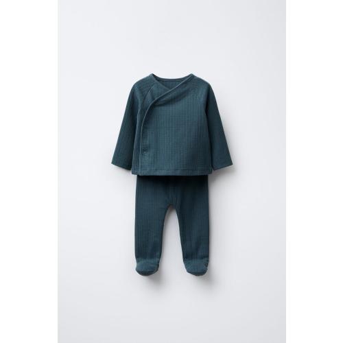 TEXTURED TOP AND LEGGINGS SET - Petrol blue | ZARA United States