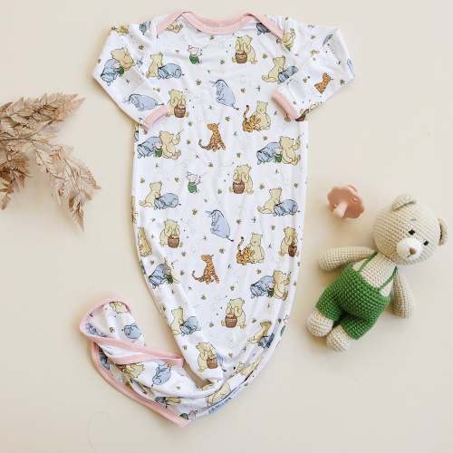 100 Acre Snooze Pink Infant Gown