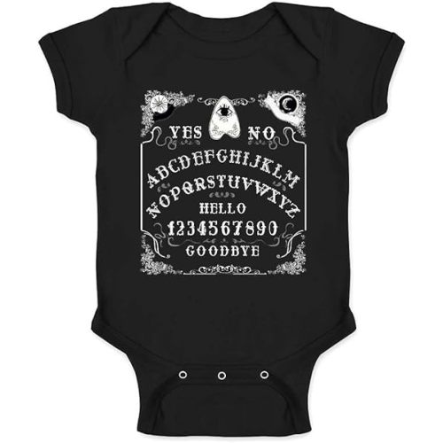 Pop Threads Ouija Board Seance Spirit Board Design Goth Gothic Infant Baby Boy Girl Bodysuit