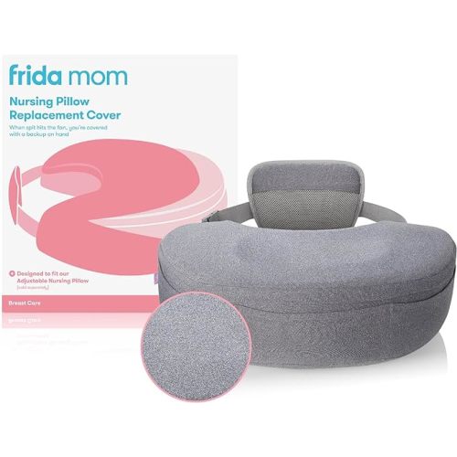 Frida Mom Nursing Pillow Cover, Easy-to-Clean Replacement Cover, Soft Fabric, Machine Washable, Gray
