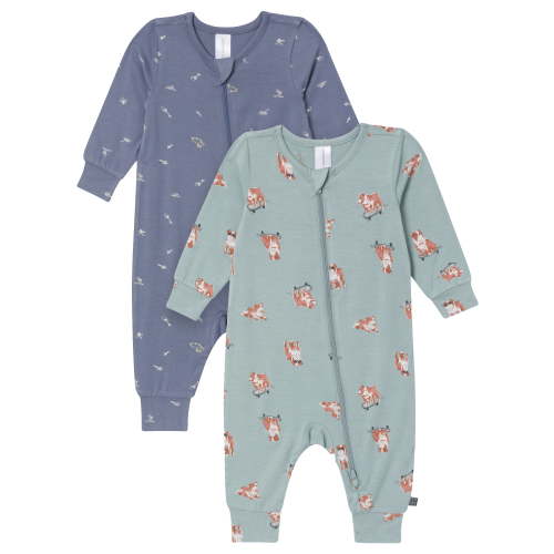 Modern Moments by Gerber Baby Neutral Super Soft Viscose Coveralls, 2-Pack, Sizes Newborn - 24 Months