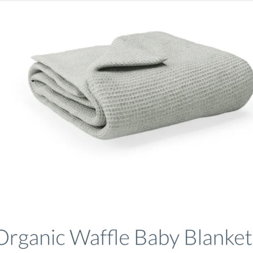 Organic Waffle Baby Blanket - Sage