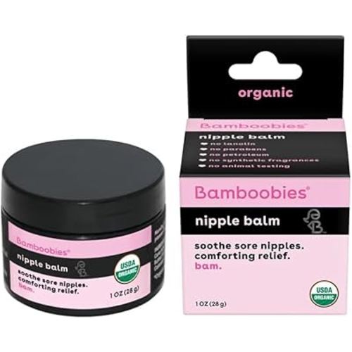 Bamboobies Women's Nipple Cream, Organic Cream for Soothing Skin, Nipple Balm, 1 oz (Pack of 1)