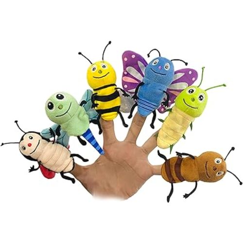 6pcs Insect Finger Puppet Set, Mini Hand Puppets Suitable for Kids, Cute Animal for Role-Playing and Storytelling, Realistic Finger Puppet for Toddlers