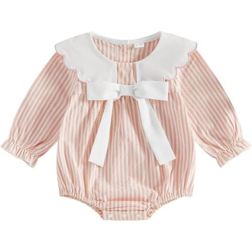 BemeyourBBs Newborn Baby Girl Clothes Peter Pan Collar Bubble Romper