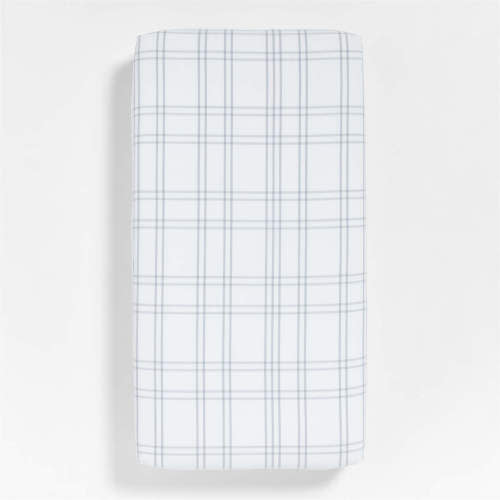 Stax Mist Blue 100% Organic Cotton Baby Crib Fitted Sheet