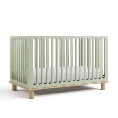Storkcraft Sicily Deluxe 3-in-1 Convertible Crib with Toddler Guardrail Sage/Driftwood