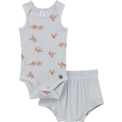 Modern Moments by Gerber Baby Neutral Viscose Sleeveless Bodysuit and Short Outfit Set, 2-Piece, Sizes Newborn - 12 Months