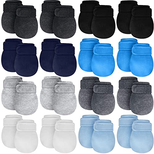 Newcotte Adjustable Baby Mittens No Scratch Newborn Cotton Breathable Gloves Warm Baby Mitts for Boys