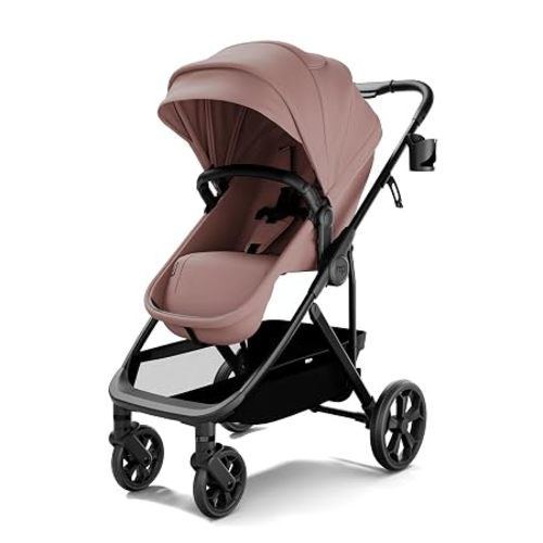 Mompush Baby Stroller Full-Size with Bassinet Mode, Snack Tray Included | Convertible 2-in-1 Reversible Newborn Seat All-Terrain Suspension One Hand Recline UPF 50+ Canopy Large Storage Basket