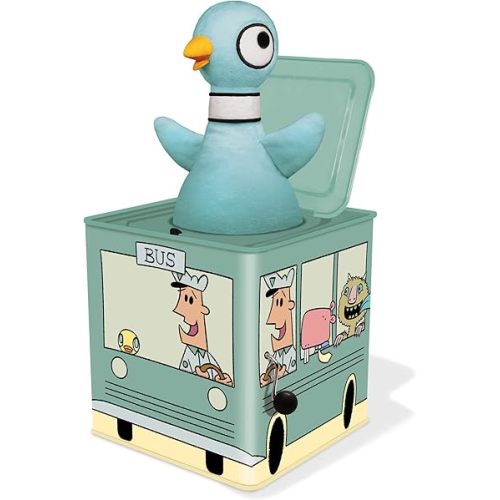YOTTOY Mo Willems Collection | Jack-in-The-Bus Musical Box w/Pigeon Plush Toy - 5.5”x 5.5”x 5.5”