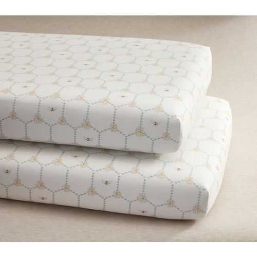Bella Bee Honeycomb Organic Cotton Crib Fitted Sheet