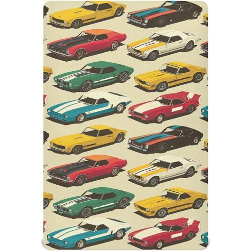Baby Crib Sheet American Muscle Racing Car Crib Mattress for Boys and Girls Playard Sheet Soft Breathable Fitted Baby Mattress Cover 52x28in