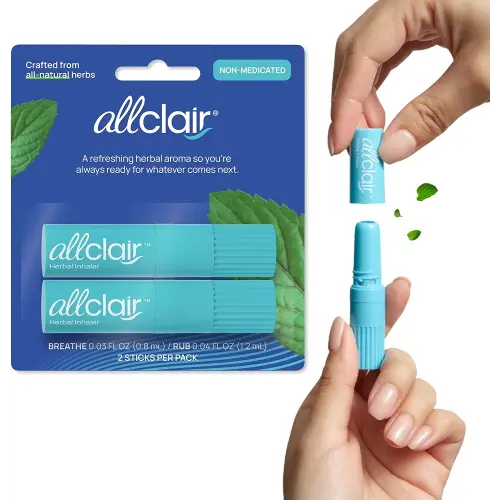 Nausea Relief Inhaler - Take Control of Motion Sickness, Morning Sickness, Medication, Stress - Fast, Natural, Drug-Free, Non-Drowsy & Portable Travel Essential - Pack of 2 Inhalers