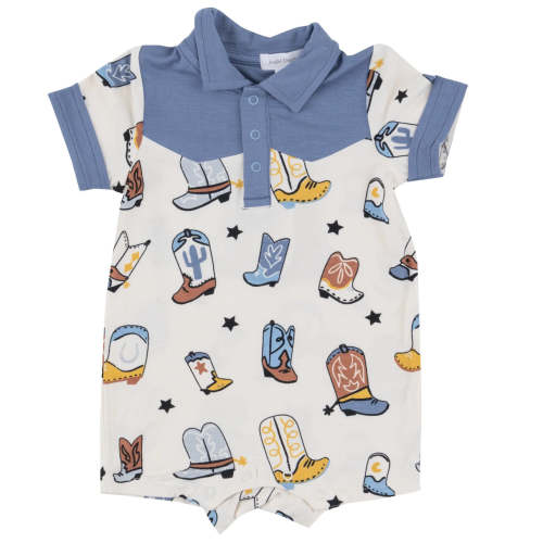 Blue Boots Polo Shortie Romper – Little Buffalo Creek Co.