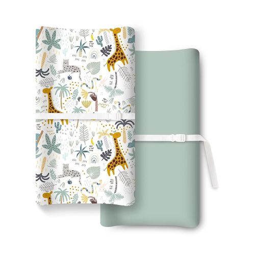 Extra Stretchy Changing Pad Cover, Ultra Soft Premium Jersey Knit Changing Pad Sheets, Unisex for Boys Girls, Fits All Standard Changing Tables/Dresser Tops - 2 Pack