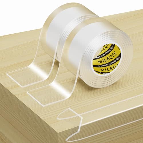 2Pack Clear Edge Protector Strip, 1.57in x 3.28FT(6.56FT Total), Sharp Edge Wrap Cover Tape, Self Adhesive Protective Corner Bumper Guards for Cabinet Door Desk Glass Table Bed Furniture, Kitchen