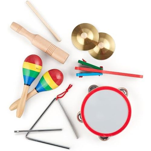 Melissa & Doug Band-in-a-Box Clap! Clang! Tap! - 10-Piece Musical Instrument Set