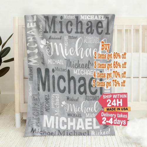 Custom Blanket for Baby/Kids/Adults, Personalized Baby Name Blanket, Blanket Gift for Girl, Nursery Blanket with Name, Easter Throw Blanket