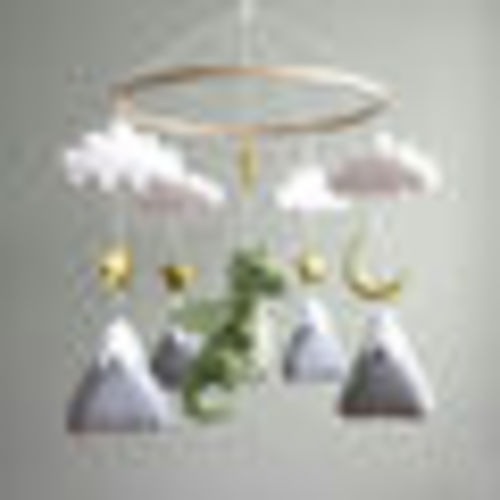 Dragon Baby Mobile Handmade Personalized Hanging Mobile Crib Hang Mobile Felt A