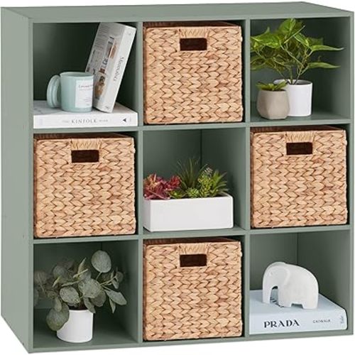 Best Choice Products Kids Bookcase 9-Cube Storage Organizer, 11in Shelf Opening, Bookshelf, Toy Storage, Customizable w/ 3 Removable Back Panels – Sage