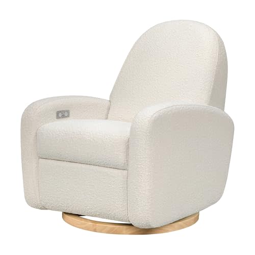 Babyletto Nami Power Recliner Glider Chair, Ivory Boucle | GREENGUARD CertiPUR-US Certified Electronic Nursery Recliner w/ USB Ports - 270° Swivel - Easy Assembly, No Tools Needed