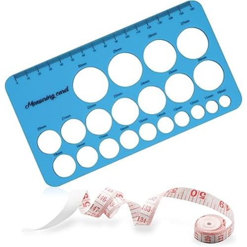 Nipple Rulers for Flange Sizing, Silicone & Soft Flange Size Measure for Nipples, Nipple Flange Measuring Tool with 1.5m Soft Tape Measure, Nipple Sizer Nipple Measurement Tool for Flanges (Blue)