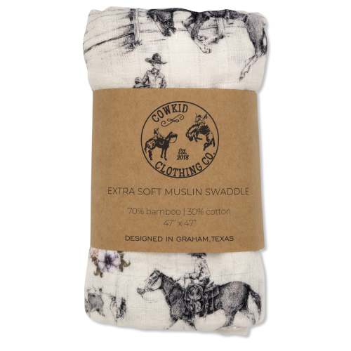 Western Serenity Bamboo Muslin Swaddle – Cowkid Clothing Company