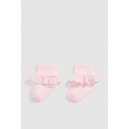 Mineral Pink Rib Frill Sock - Accessories | Country Road