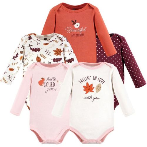 Hudson Baby Infant Girls Cotton Long-Sleeve Bodysuits, Fall, 9-12 Months
