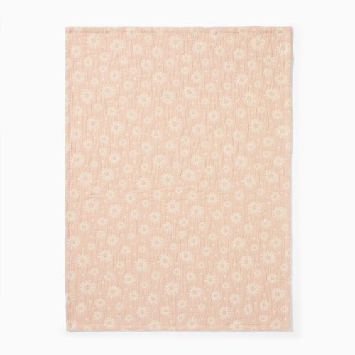 Reversible Gauze Daisy Baby Blanket
