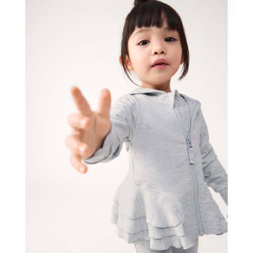 Light Heather Gray Peplum Hoodie - Little Sleepies