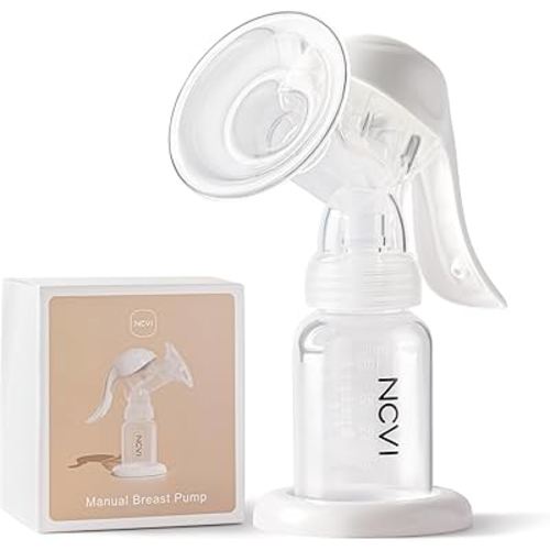 NCVI Manual Breast Pump for Breastfeeding Small Nipple, 20mm Silicone Soft Flange Single Hand Held Pump Breast Milk 4oz, BPA-Free with Two Kinds of Suction Adjusted Suitable for 17/18/19/20mm Nipples