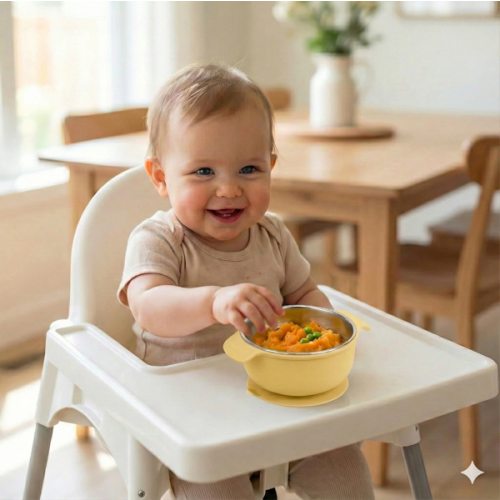 Stainless Steel Bowl Set of 2 (Butter Yellow & Baby Blue) – Tots Ground