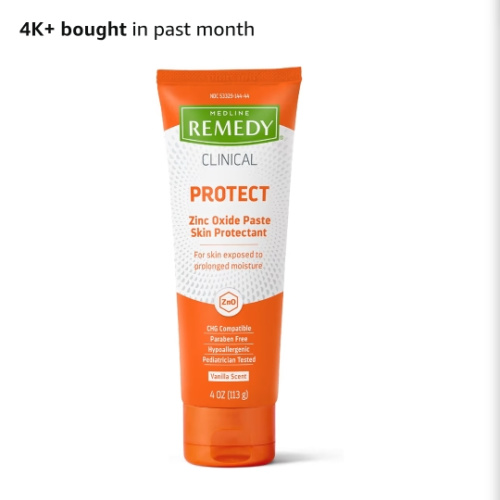 Medline Remedy Clinical Zinc Oxide Paste Skin Protectant (4 oz Tube), Vanilla Scent, Diaper Rash Cream, Incontinence Care, Wetness Protection, Paraben Free, Hypoallergenic, Adults, Children: Amazon.com: Industrial & Scientific