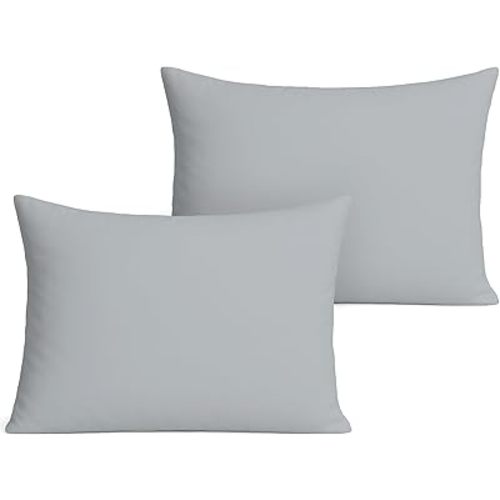 Pobibaby - 2 Pack Premium Toddler Solid Pillowcase Sized 13"x 18" - Ultra Soft Jersey Knit - Crib Pillow, Kids Pillow, Travel Pillow Case Cover (Smoky Grey)