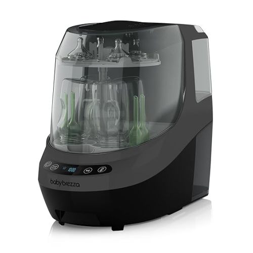 Baby Brezza Bottle Washer Pro - Baby Bottle Washer, Sterilizer + Dryer - All in One Machine Cleans Baby Essentials, Bottles + Pump Parts – Appliance Replaces Bottle Brushes & Drying Racks, Charcoal