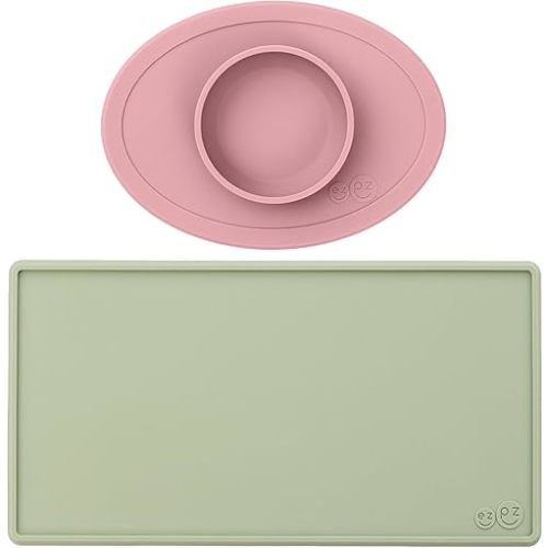 ezpz Tiny Placemat + Tiny Bowl - Baby Essentials mat and Bowl