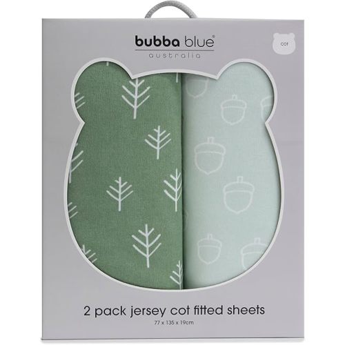 Bubba Blue 2 PK Cot Fitted Sheet Avocado/Forest