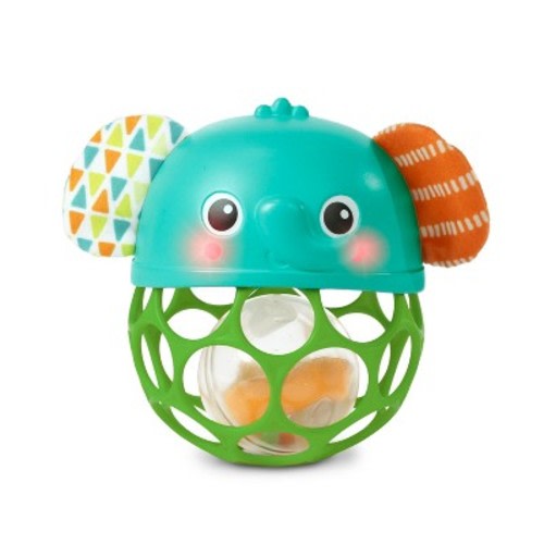 Bright Starts Giggle & Glow Musical Light-Up Rattle Easy-Grasp Elephant