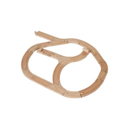 25 Piece Wooden Train Track Set - Assorted - Miscellaneous