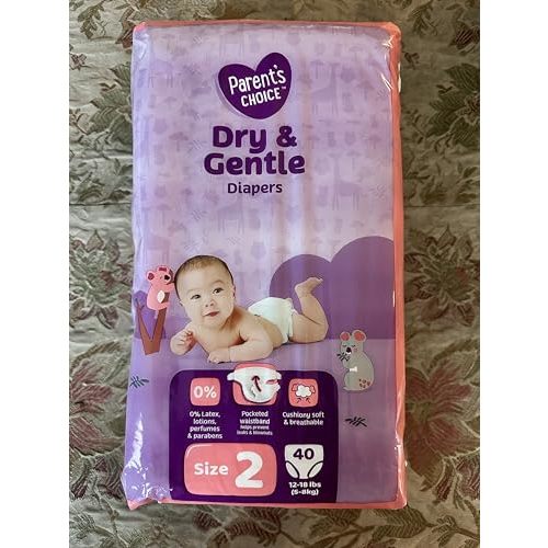 Parent's ~Choice Dry & Gentle Diapers ~ Size 2 (40 Count)