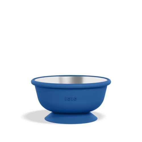 Lalo Stainless Steel Suction Bowl- blue raspberry