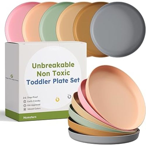 Baby Unbreakable Toddler Plates Set of 6 Dinnerware Dishwasher&Microwave