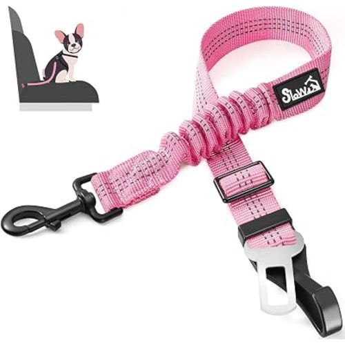 SlowTon Dog Car Seat Belt, 3 in 1 Latch Bar Attachment Dog Safety Seatbelt