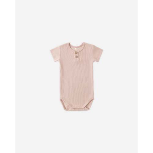 Ribbed Henley Bodysuit Blush