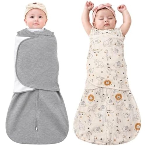 ZIGJOY Baby Swaddle Sleep Sack 0-6 Months, 1.0 TOG, 100% Cotton, Quiet Wrap
